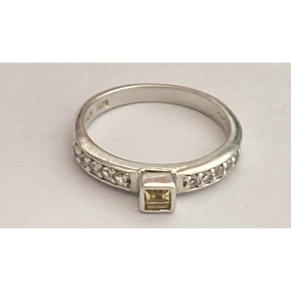 FADI 925 Signed CZ Topaz Ring Size 7 Band - Picture 1 of 5